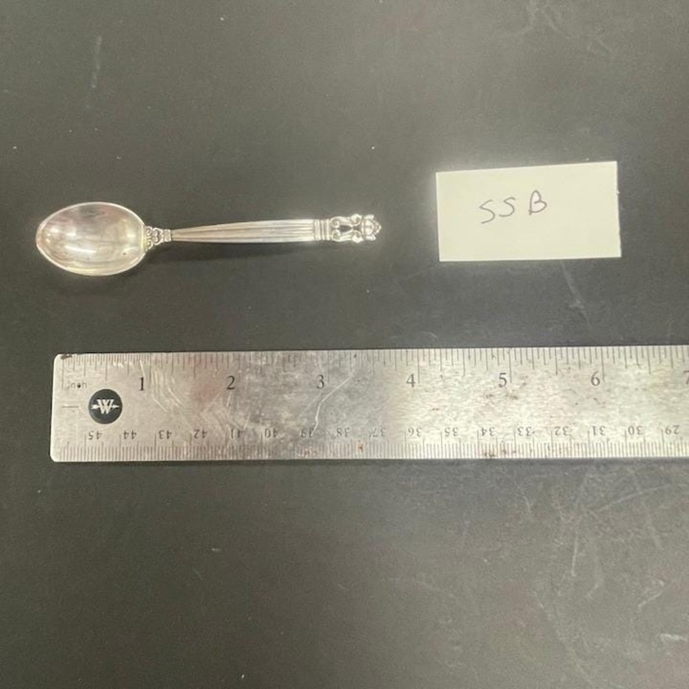 Danish Georg Jensen Acorn Pattern Sterling Silver Spoon Design Johan Rohde SSB - Picture 6 of 7